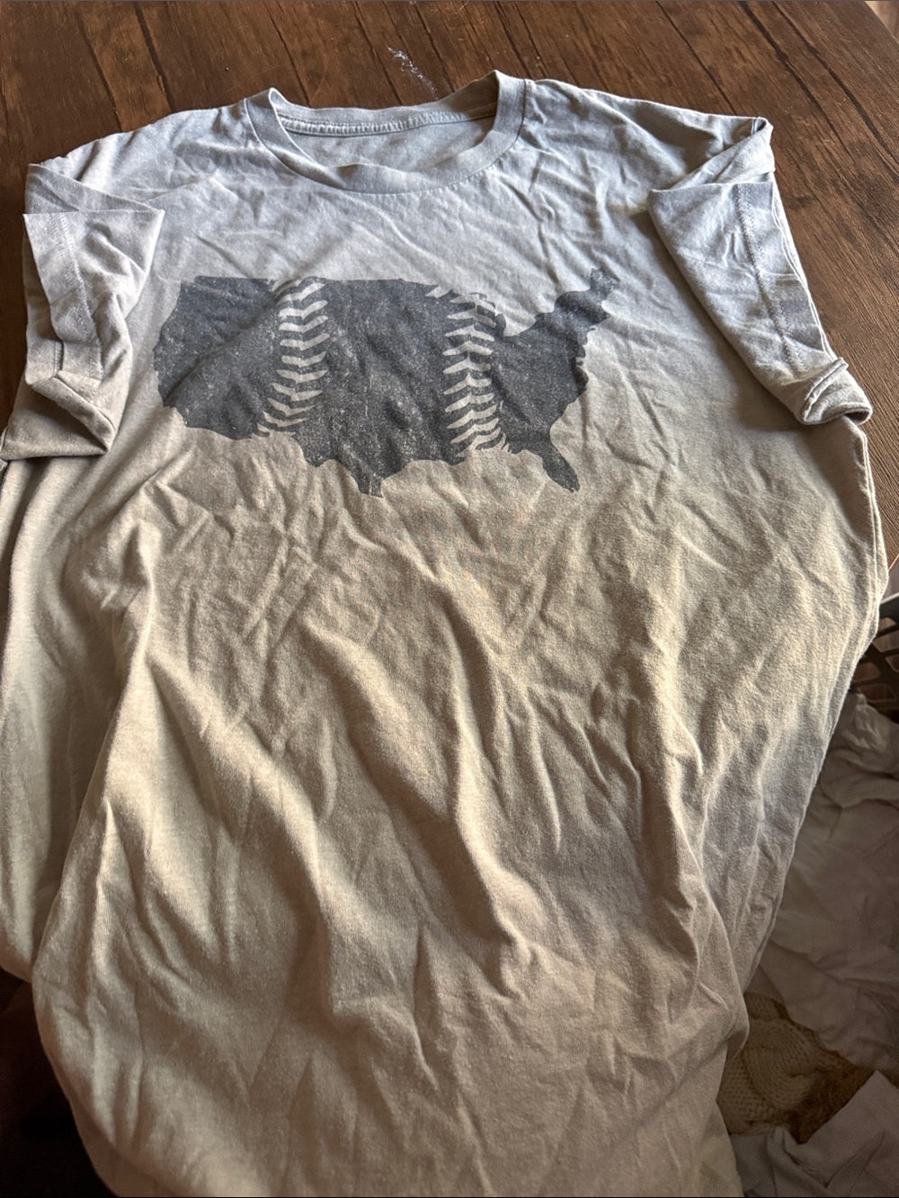 Baseball USA Graphic Tee in Faded Gray